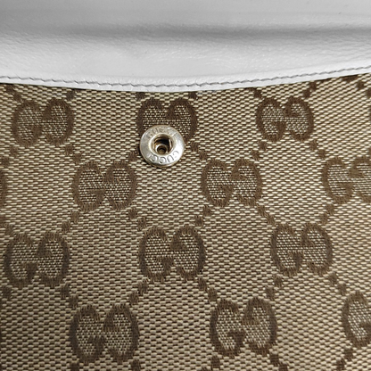 GUCCI Lovely Khaki Canvas Monogrammed Coin Purse Golden hardware-(SKU)-928591685