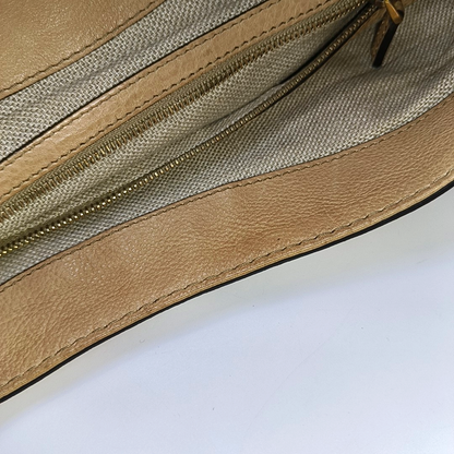 GUCCI Tote bag Khaki Calfskin Leather Fringe Single Shoulder Bag with Handbag Golden hardware-(SKU)-944545020