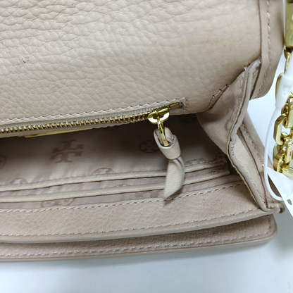 TORY BURCH Britten Light Pink Leather Crossbody Bag Single Shoulder Bag Silver Hardware Removable shoulder strap-(SKU)-942795681