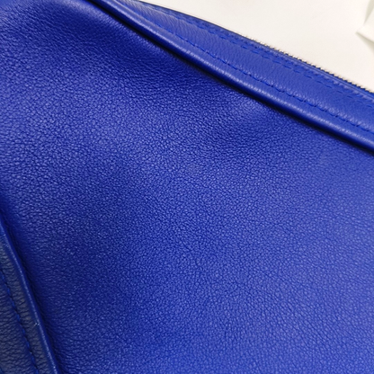 BALENCIAGA Triangle Blue Cowhide Print Clutch Silver Hardware-(SKU)-955687445