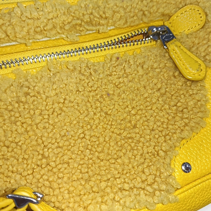 COACH Yellow Fabric Studs Crossbody Single Shoulder Bag Silver Hardware-(SKU)-14056089