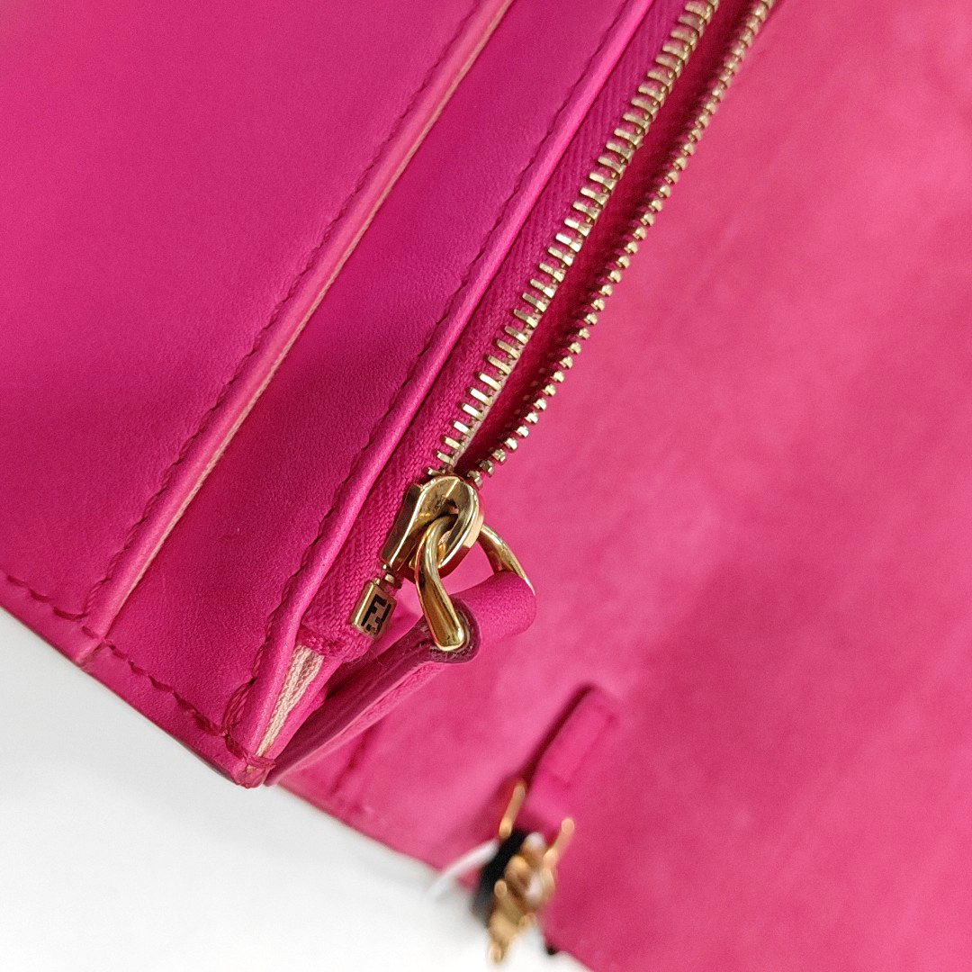 FENDI Tube Fuchsia cowhide quilted single shoulder bag crossbody bag Golden hardware Removable shoulder strap-(SKU)-951180013
