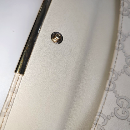 GUCCI Signature白色牛皮老花,压纹钱包-(SKU)-939007138