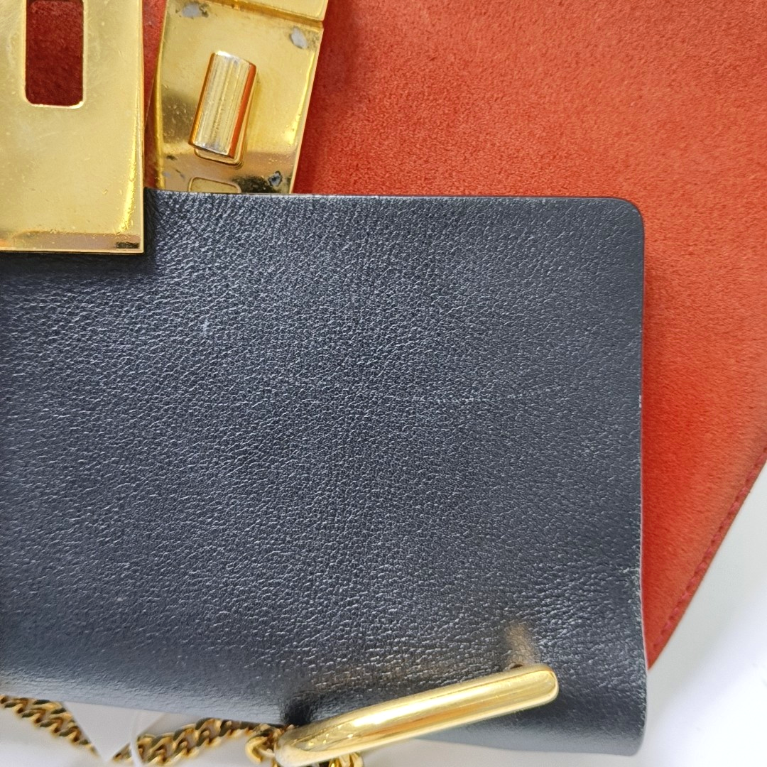 Chloé Drew Medium size Red Leather Piggy Bag Crossbody Single Shoulder Bag Golden hardware-(SKU)-950713854