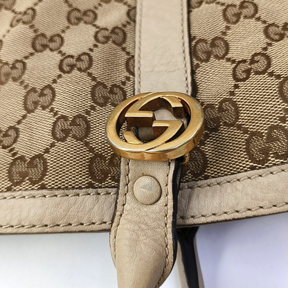 GUCCI Miss GG Brown Canvas Old Flower Single Shoulder Bag Tote Bag Golden hardware-(SKU)-958172878