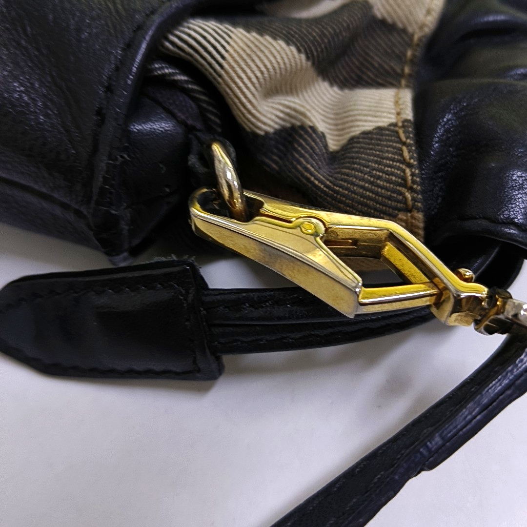 BURBERRY Black Leather Crossbody Bag Single Shoulder Bag Golden hardware Removable shoulder strap-(SKU)-947151988