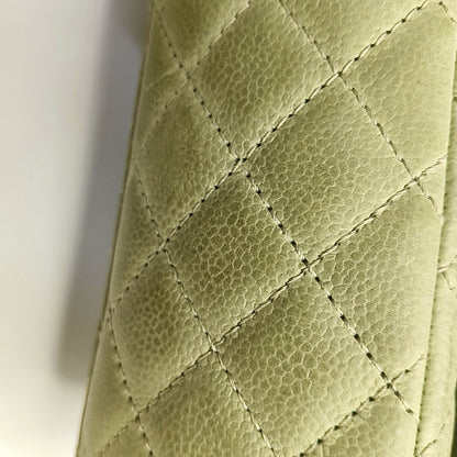 CHANEL 2.55 Green Calfskin Quilted Diamond Stitch Single Shoulder Bag Silver Hardware 17 Clasp-(SKU)-968981513