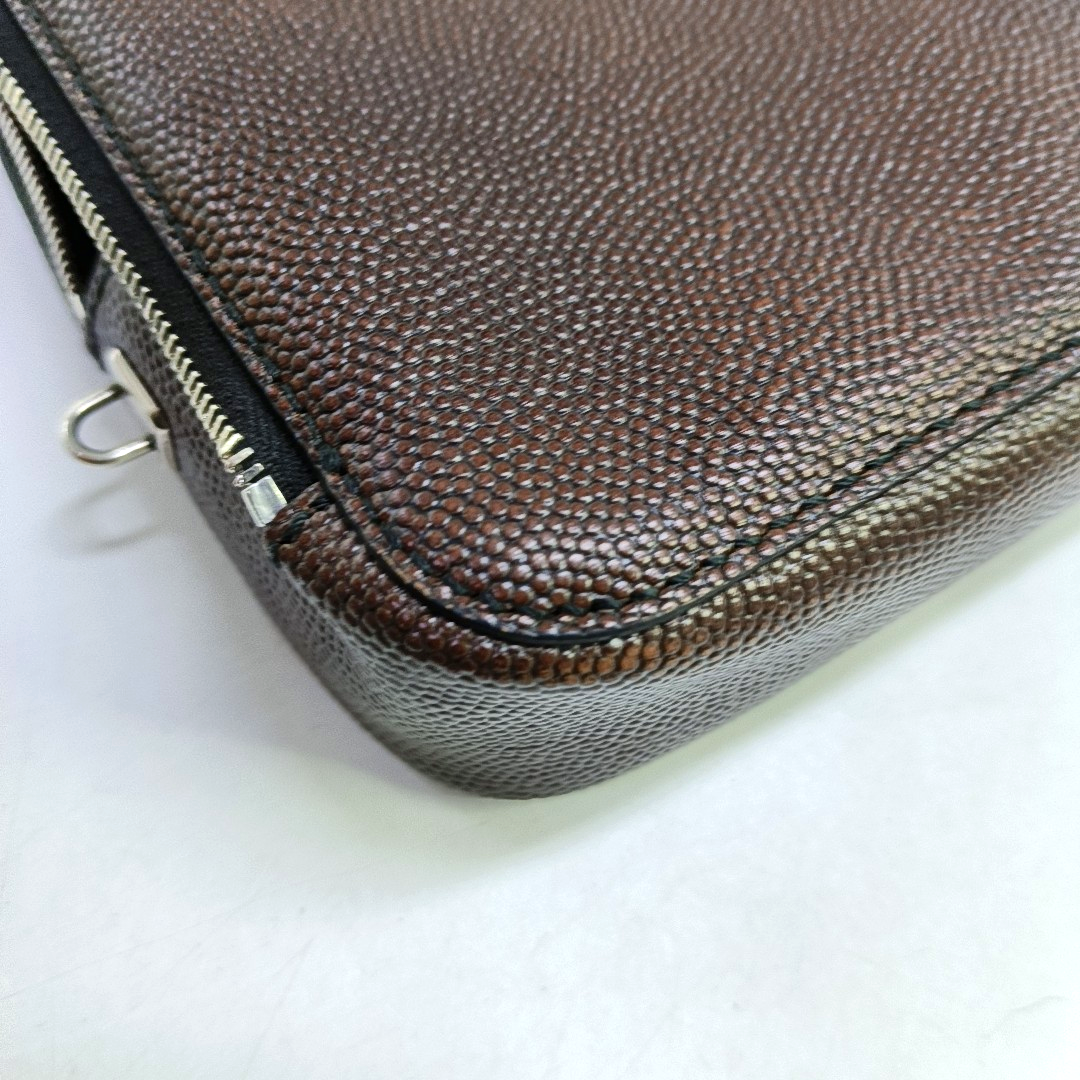 FERRAGAMO Dark Brown Leather Handbag Silver Hardware-(SKU)-940619981