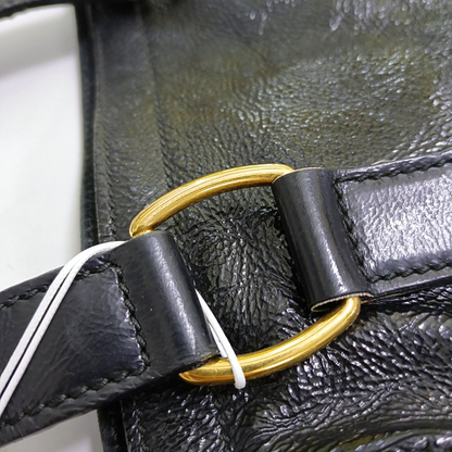 YSL Black Cowhide Studs Tote Handbag Golden hardware-(SKU)-956655184