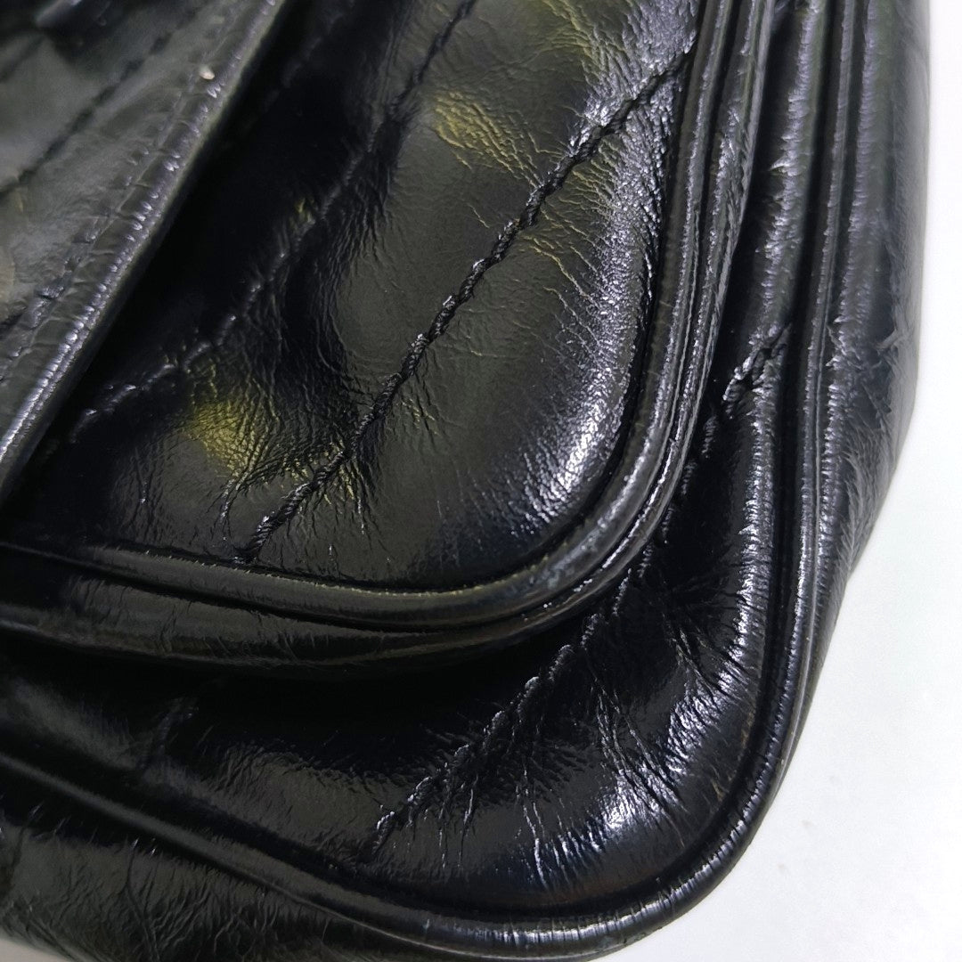 YSL NIKI Small Black Calfskin Quilted V-Shape Crossbody and Single Shoulder Bag with Black Ruthenium Hardware-(SKU)-969924683