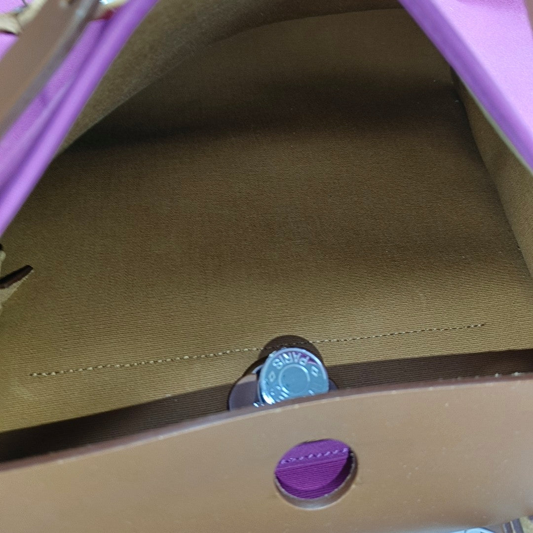 HERMÈS Herbag 31 Magnolia Pink Canvas Shoulder Bag, Tote, and Crossbody with Silver Hardware Z, Detachable Strap-(SKU)-968659072