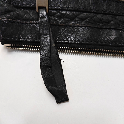 BALENCIAGA Classic City Medium size Black Lamb Skin Biker Bag, Handbag Silver Hardware-(SKU)-952449143