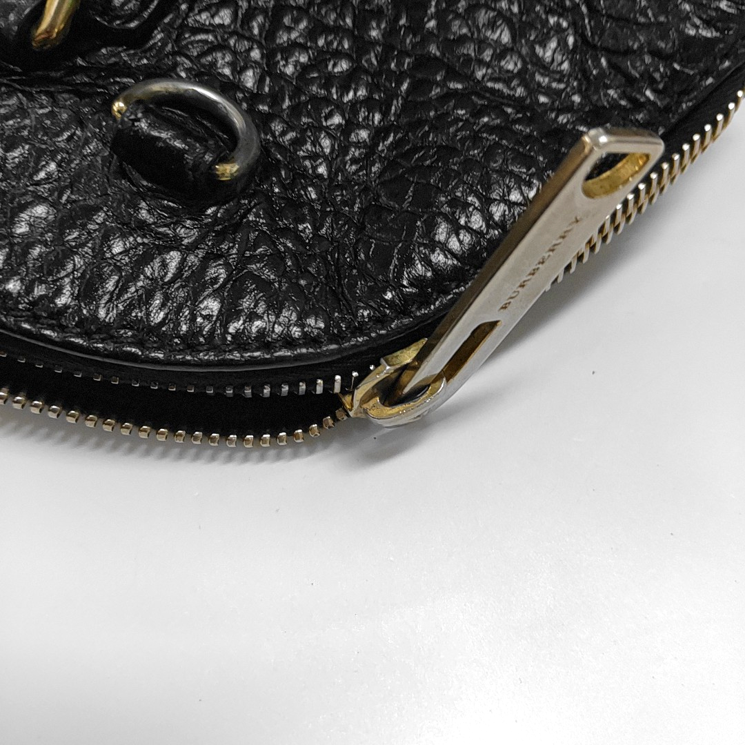 BURBERRY Sartorial Orchard Black Leather Single Shoulder Bag Handbag Crossbody Golden hardware Removable shoulder strap-(SKU)-960007114