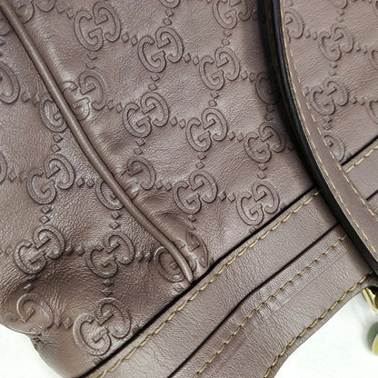 GUCCI Mayfair Purple leather old flower embossed handbag Golden hardware-(SKU)-953543271