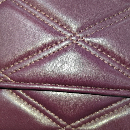 MICHAEL KORS Serena Medium size Burgundy Leather Quilted Shoulder Bag Crossbody Bag Golden hardware-(SKU)-14044778