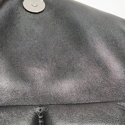 YSL PUFFER Mini Black Lamb Skin Quilted Envelope Bag, Crossbody and Shoulder Bag with Silver Hardware-(SKU)-971165723