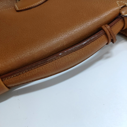 HERMÈS Sac A Depeches 27 Gold Brown Clemence Leather Handbag Silver Hardware K Engraved-(SKU)-965014761