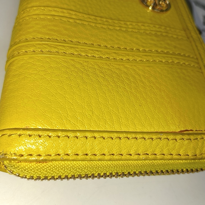 TORY BURCH Walker Yellow Leather Wallet Golden hardware-(SKU)-942221638