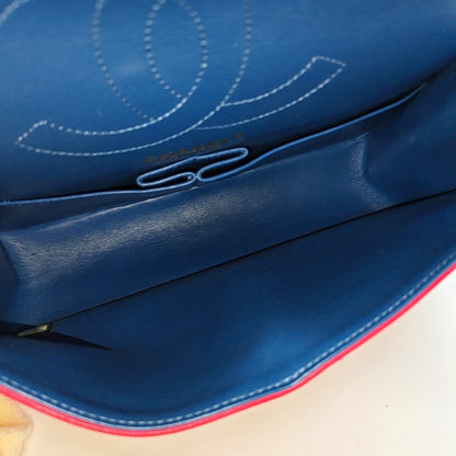 CHANEL 2.55 Small, red lamb skin, quilted V pattern, chain strap, gold hardware, size 23-(SKU)-971107723