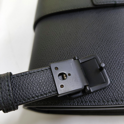 DIOR 30 Montaigne Black Leather Montaigne Bag Crossbody Shoulder Bag Black Hardware Removable Strap-(SKU)-953966390