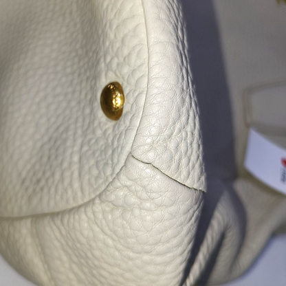 PRADA Tote bag White Cowhide Single Shoulder Handbag Crossbody Bag Golden hardware Removable shoulder strap-(SKU)-942033423