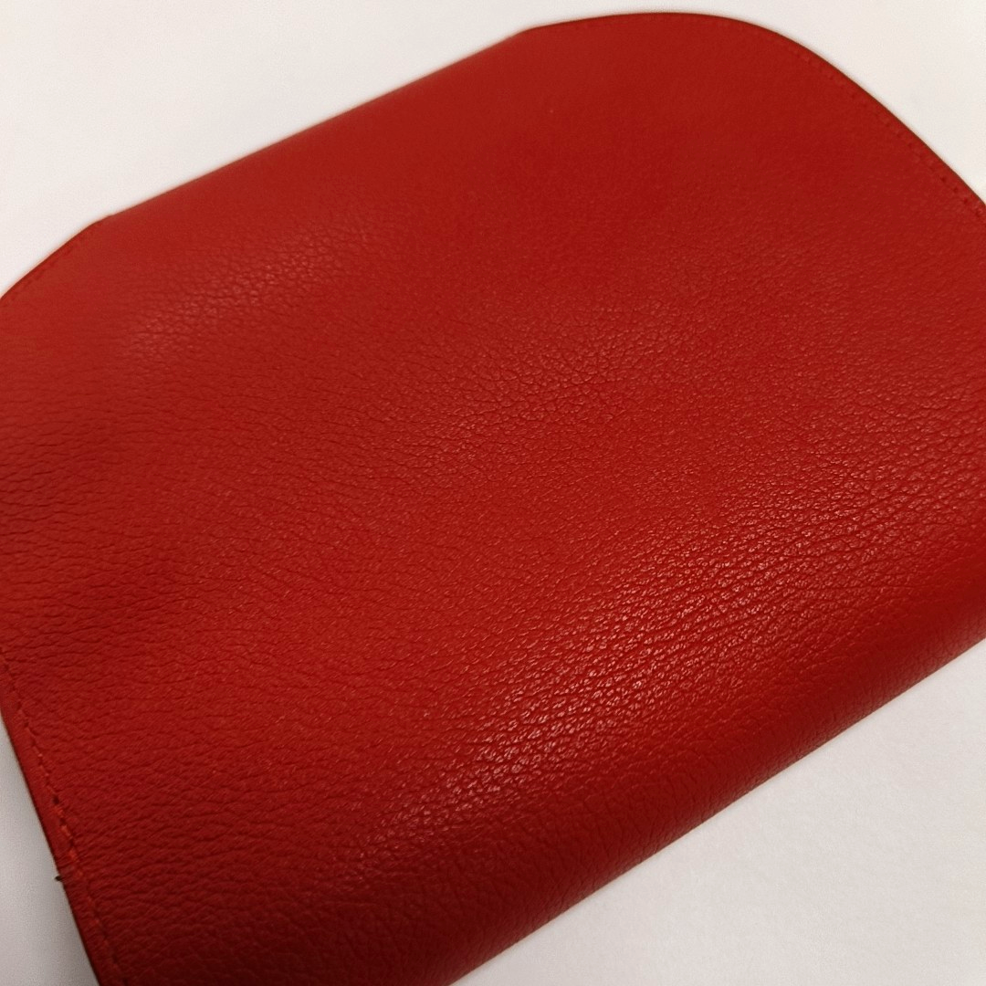 HERMÈS Convoyeur Mini Tomato Red Evercolor Leather Shoulder Bag with Detachable Strap, Silver Hardware, X, Detachable Strap-(SKU)-955932809