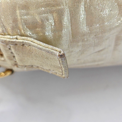 FENDI Gold Fabric Embossed Single Shoulder Bag Handbag Golden hardware Removable shoulder strap-(SKU)-948887695
