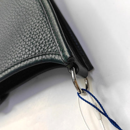 HERMÈS Evelyne 17 Pine Green Clemence Leather Cut-Out Evelyne Bag with Silver Hardware C-(SKU)-968742099