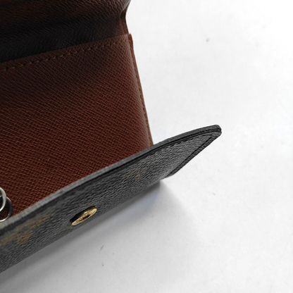 LOUIS VUITTON PORTE MONNAIE Brown Coated Canvas Monogram Key Bag Golden hardware-(SKU)-943902302