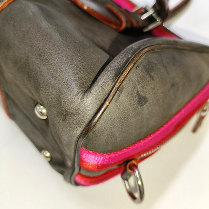 LOEWE Tote bag Dark Brown Leather Handbag Silver Hardware shoulder straps-(SKU)-938692603
