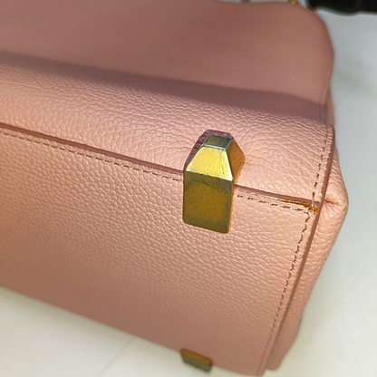 MCM Tote bag Pink Leather Studs Single Shoulder Bag Tote Bag Golden hardware Removable shoulder strap-(SKU)-944137906