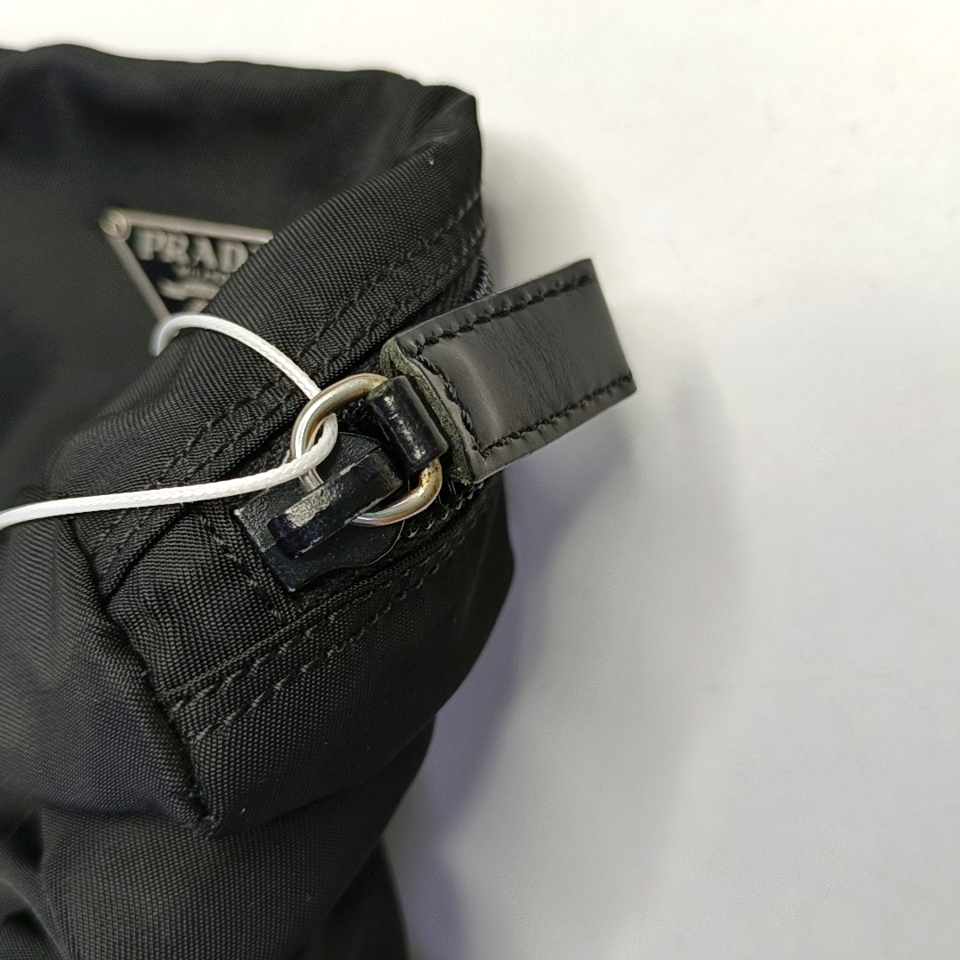 PRADA Black Nylon Logo Clutch Silver Hardware-(SKU)-953760624