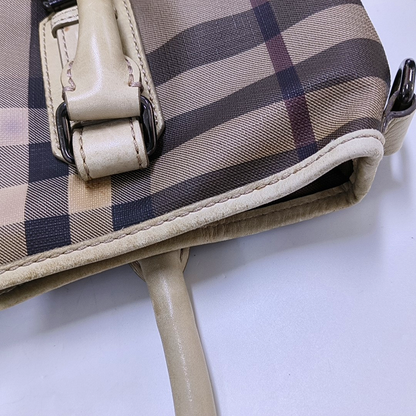 BURBERRY Tote bag Grey Coated Canvas Military Horse Pattern Shoulder Bag Ruthenium color hardware shoulder straps-(SKU)-958927473