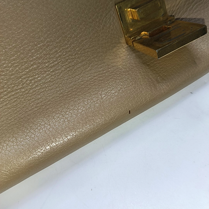 CELINE TRAPEZE Medium size Khaki Cowhide Hammock Bag, Shoulder Bag, Handbag Golden hardware Removable shoulder strap-(SKU)-952129891