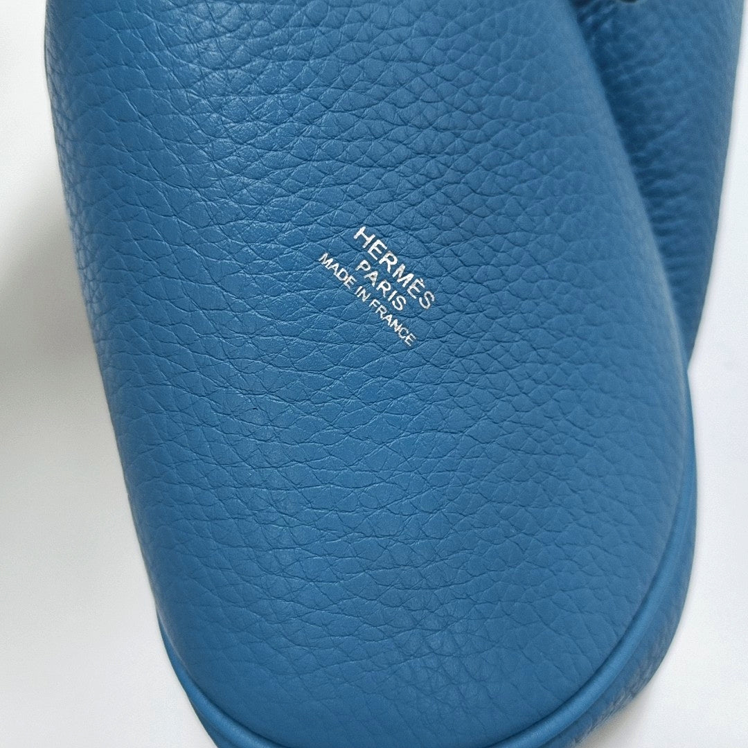 HERMÈS Mongeoire Tanzanian Blue Clemence Leather Crossbody Shoulder Bag Handbag Hardware 🄺-(SKU)-969328641