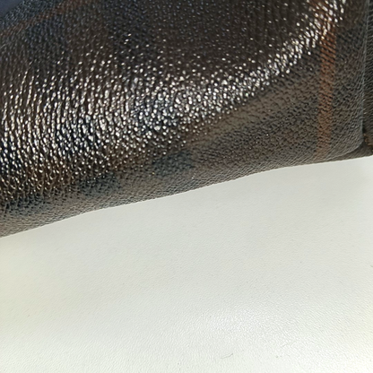 BURBERRY Dark brown coated canvas printed handbag Silver Hardware-(SKU)-14497156