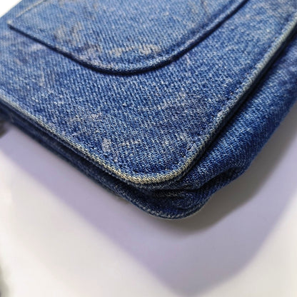 CHANEL WOC Mini Blue Denim Quilted Shoulder Bag with Detachable Strap, Silver Hardware, 28 Compartments-(SKU)-969867526