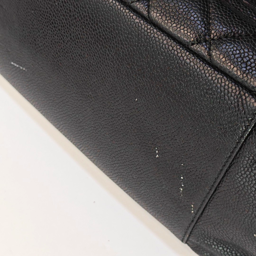 CHANEL CHANEL GST Large Size Black Calfskin Quilted Cannage Shoulder Bag Tote Bag Silver Hardware 15K Clasp-(SKU)-965088697