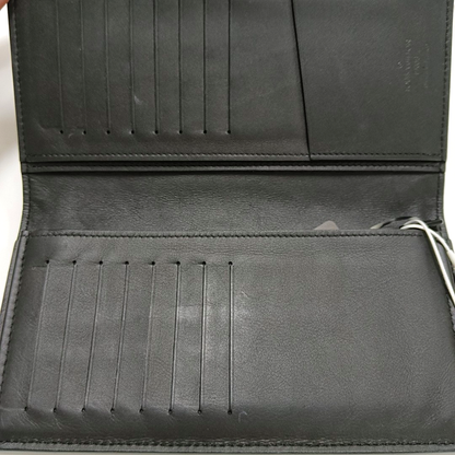 LOUIS VUITTON BRAZZA Black Cowhide Wallet Silver Hardware-(SKU)-953041663