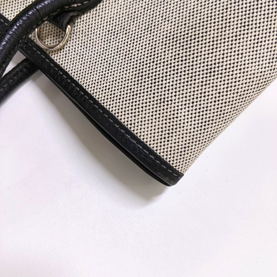 HERMÈS Garden Party 30 Milk White Canvas Garden Bag Crossbody Shoulder Bag Golden Hardware 🄷 Removable Shoulder Strap-(SKU)-966563911