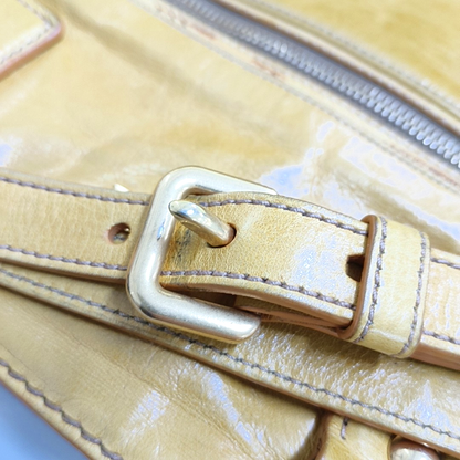 PRADA Tote bag Yellow Leather Crossbody Bag Golden hardware Removable shoulder strap-(SKU)-959736283