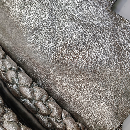 Alexander McQUEEN Silver Leather Quilted Single Shoulder Bag Tote Bag Silver Hardware-(SKU)-14444557