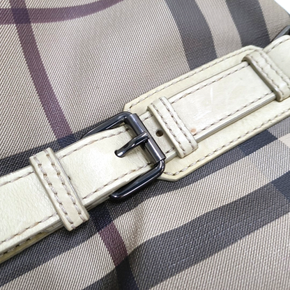 BURBERRY Tote bag Grey Coated Canvas Military Horse Pattern Shoulder Bag Ruthenium color hardware shoulder straps-(SKU)-958927473