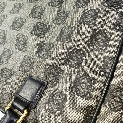 LOEWE Tote bag Gray Coated Canvas Monogram Floral Print Handbag Golden hardware-(SKU)-946029178
