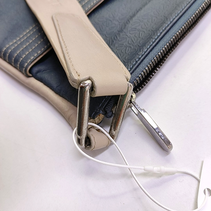 LOEWE Blue Cowhide Crossbody Bag Silver Hardware-(SKU)-950955098
