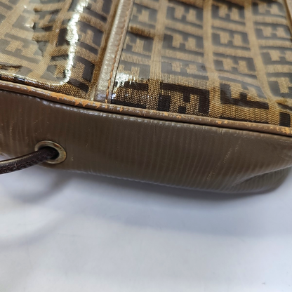 FENDI 棕色特殊材质双F斜挎包Shoulder Bag Brown Hardware-(SKU)-945609210