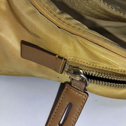 PRADA Tote bag Khaki Leather Logo Handbag Golden hardware-(SKU)-937766784