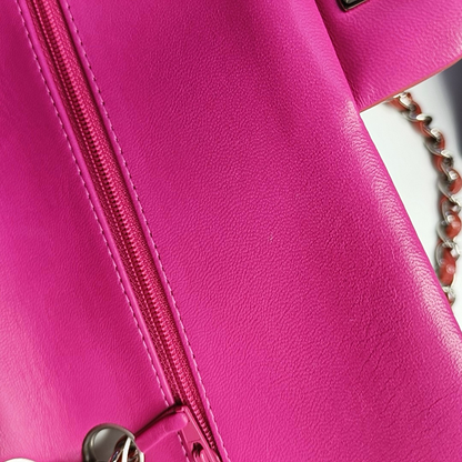 CHANEL CLASSIC FLAP Orange Patent Leather Quilted Crossbody Shoulder Bag with Silver Hardware, 14K-(SKU)-959565194