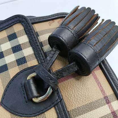 BURBERRY Brown Coated Canvas Warhorse Grain Single Shoulder Bag Crossbody Bag Golden hardware-(SKU)-953635719