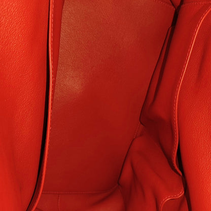 HERMÈS Toolbox 26 Peony Red Evercolor Leather Shoulder Bag Tote Crossbody Bag with Silver Hardware and Removable Strap-(SKU)-966025758